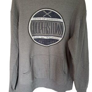 Gray Casual Sweatshirt with Circular Logo